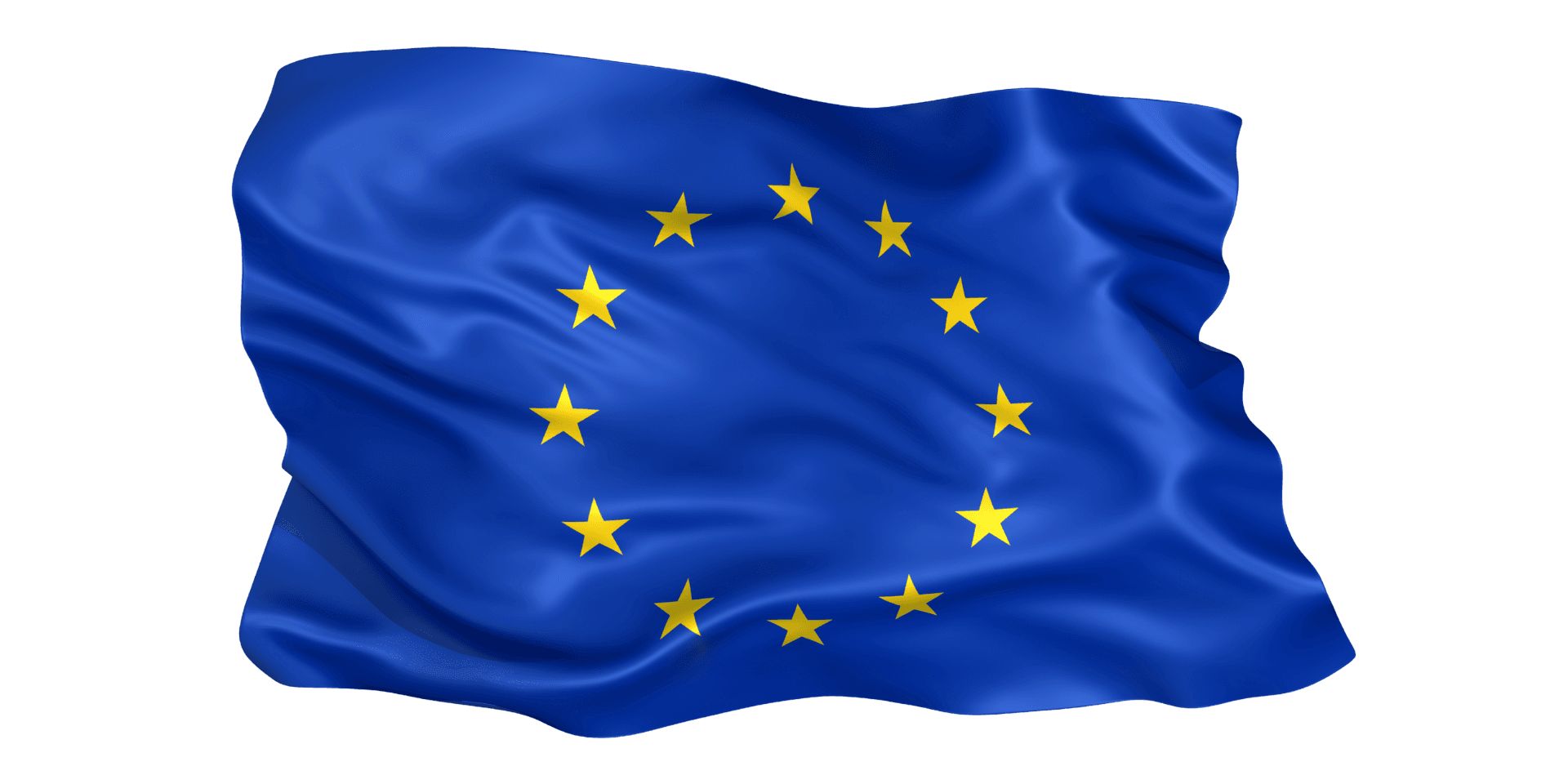 Vlag van de Europese Unie met gele sterren op blauwe achtergrond