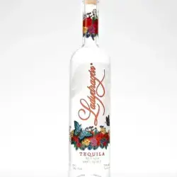 Ladydragon Blanco Tequila bottle with floral design