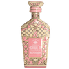 Decorative pink and cream tequila bottle