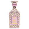 Pink decorative tequila bottle with ribbon design