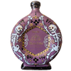 Purple Mandala tequila bottle with skeleton artwork