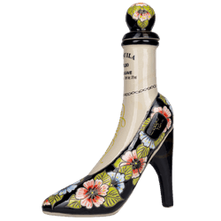 Floral high-heel shaped tequila bottle