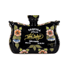 Decorative black ceramic tequila bottle with floral design