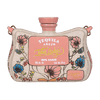 Floral ceramic tequila bottle with pink label