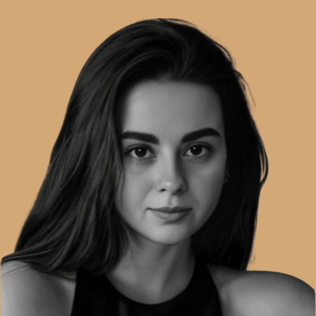 Black and white portrait of a woman.