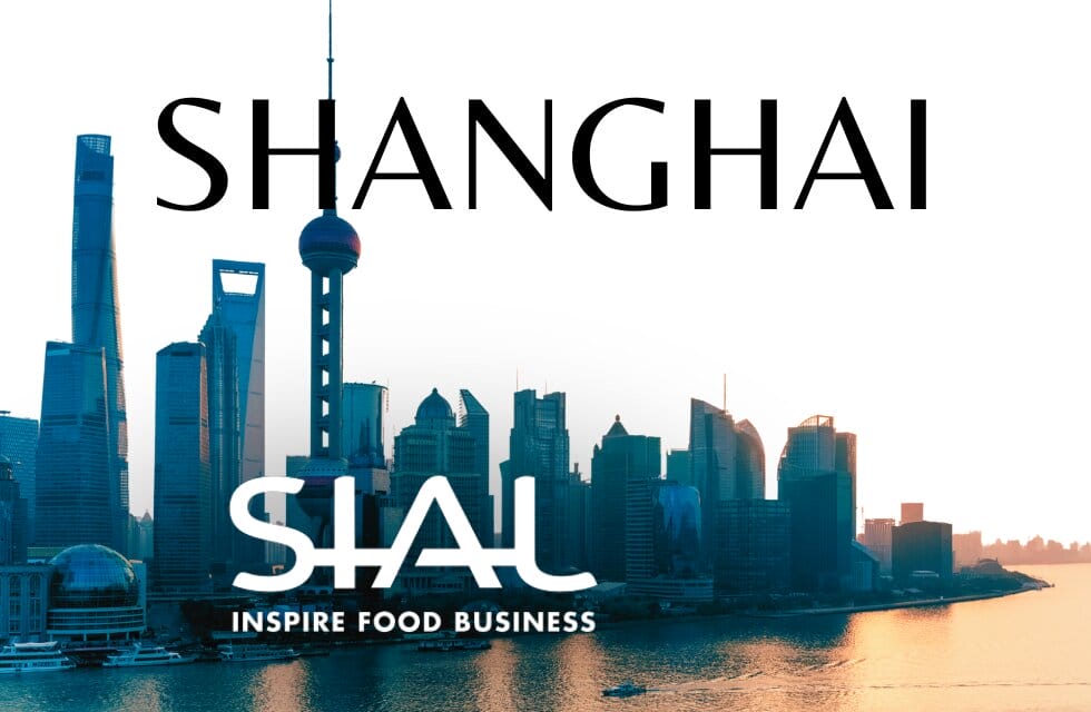 Shanghai skyline with SIAL event logo.