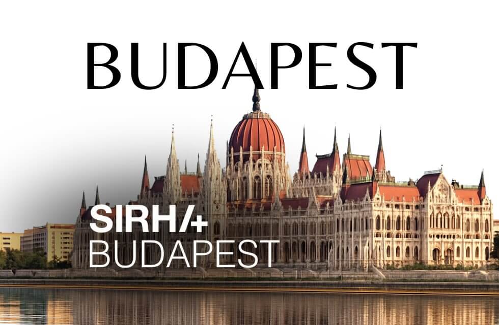 Hungarian Parliament Building in Budapest by river