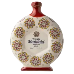 Tequila Mandala Añejo ceramic bottle with colorful design